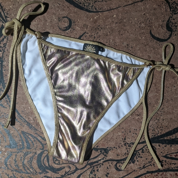 NWT Ziegler Gold leopard print bikini bottoms - Picture 3 of 3